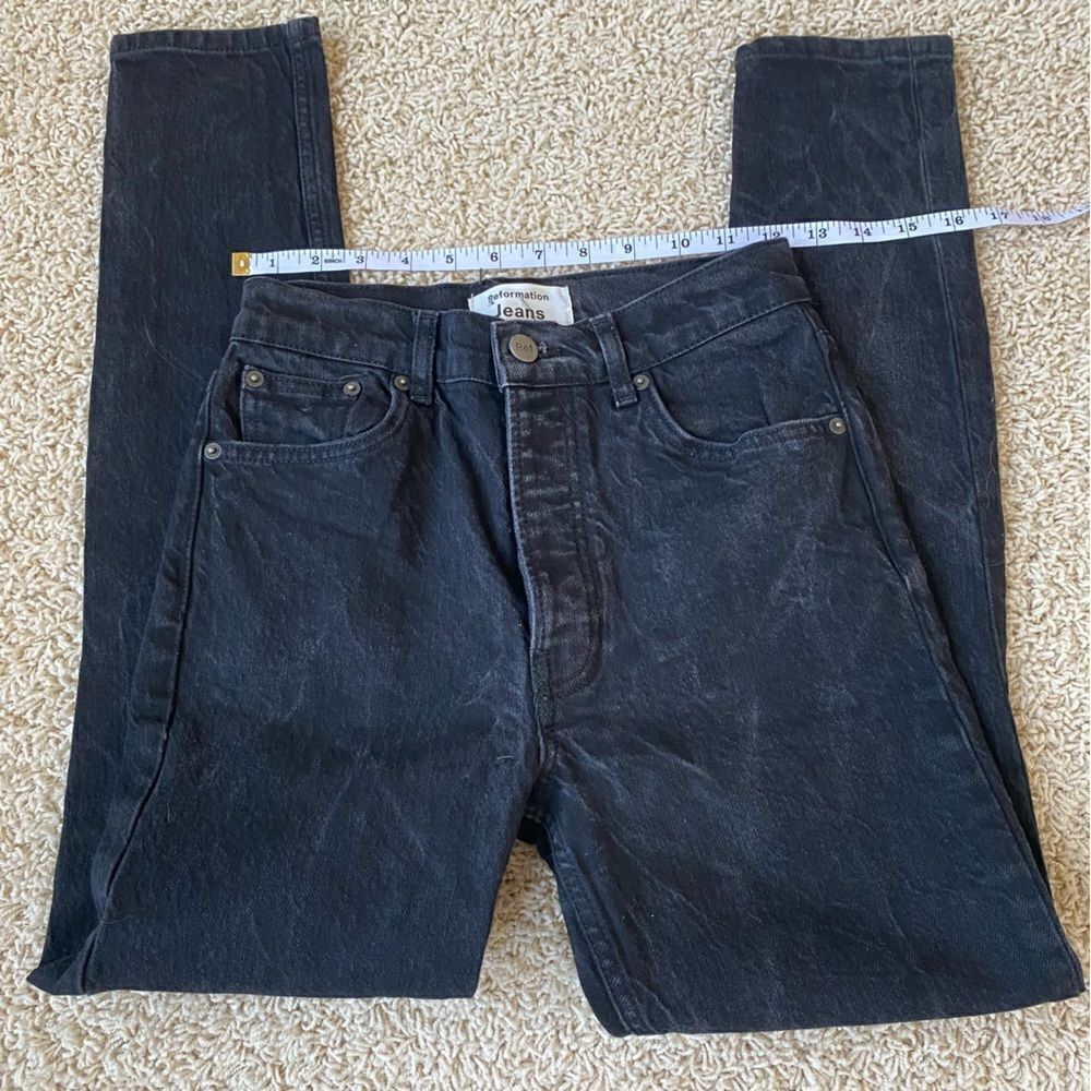 Reformation Serena High Skinny Crop Jeans Black size 26
